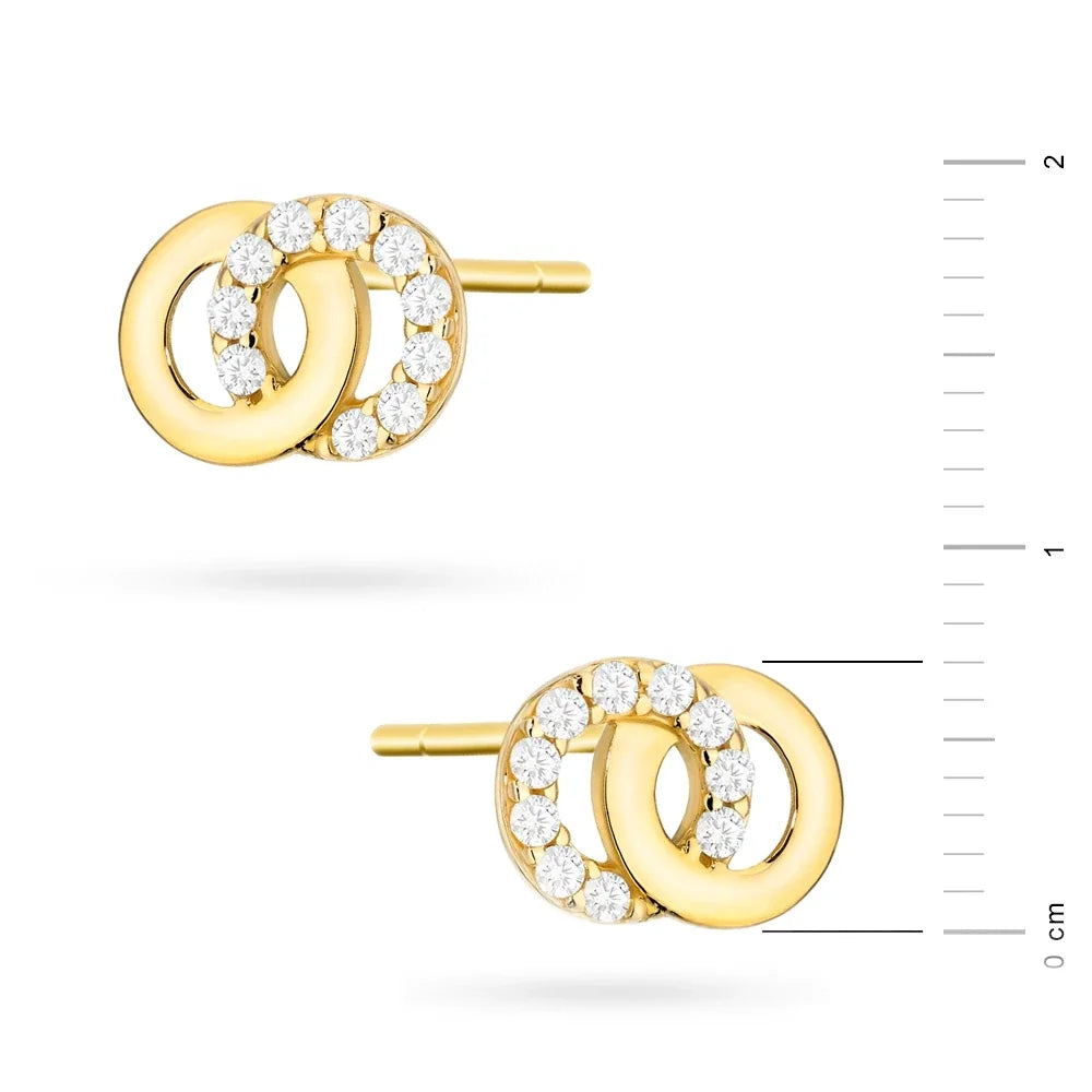 goldene Ohrstecker mit Zirkonia k269 14k 585