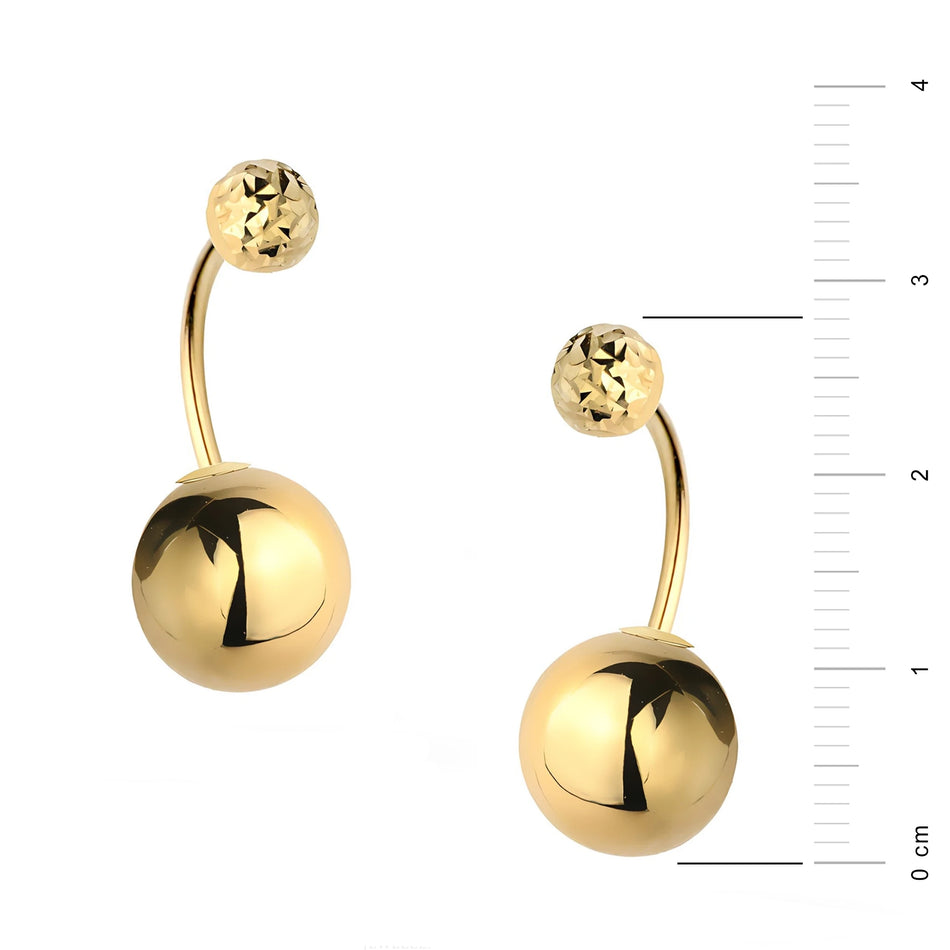 Goldstecker mit glatten und diamantgeschliffenen Perlen