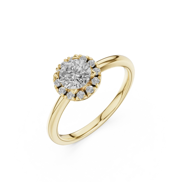 14K yellow gold GREMARI Seven Aura ring with 0.50 ct round-cut lab-grown diamond