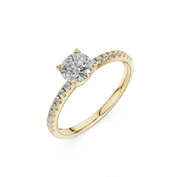 14K yellow gold GREMARI Seven Solis ring with 0.50 ct round-cut lab-grown diamond