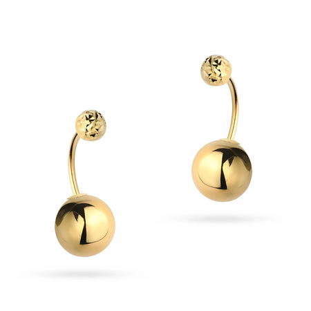 Diese geometrischen Ohrstecker aus 14-karätigem Gold sind ein exklusives Schmuckstück. Unsere Ohrringe haben einen Stecker-Verschluss. Die Ohrringe werden in einer eleganten Schachtel verpackt, ideal als Geschenk.