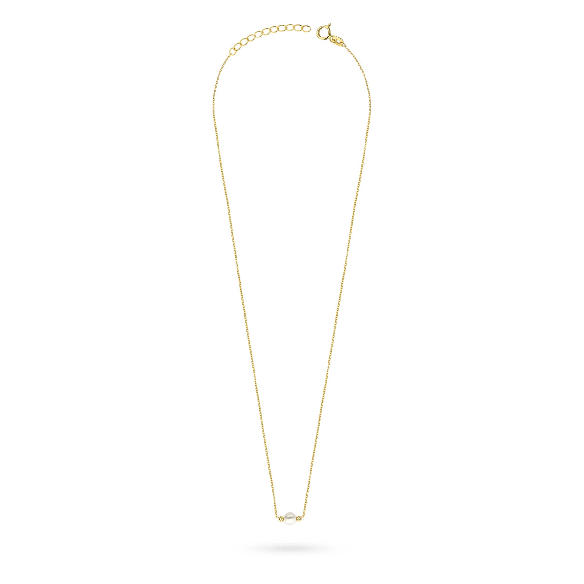 Klassische Halskette aus 14 Karat (585) Gold mit diamantgeschliffenen Perlen im Vintage-Stil. Bestellen Sie ein Geschenk für Mutter, Freundin oder Verlobte.