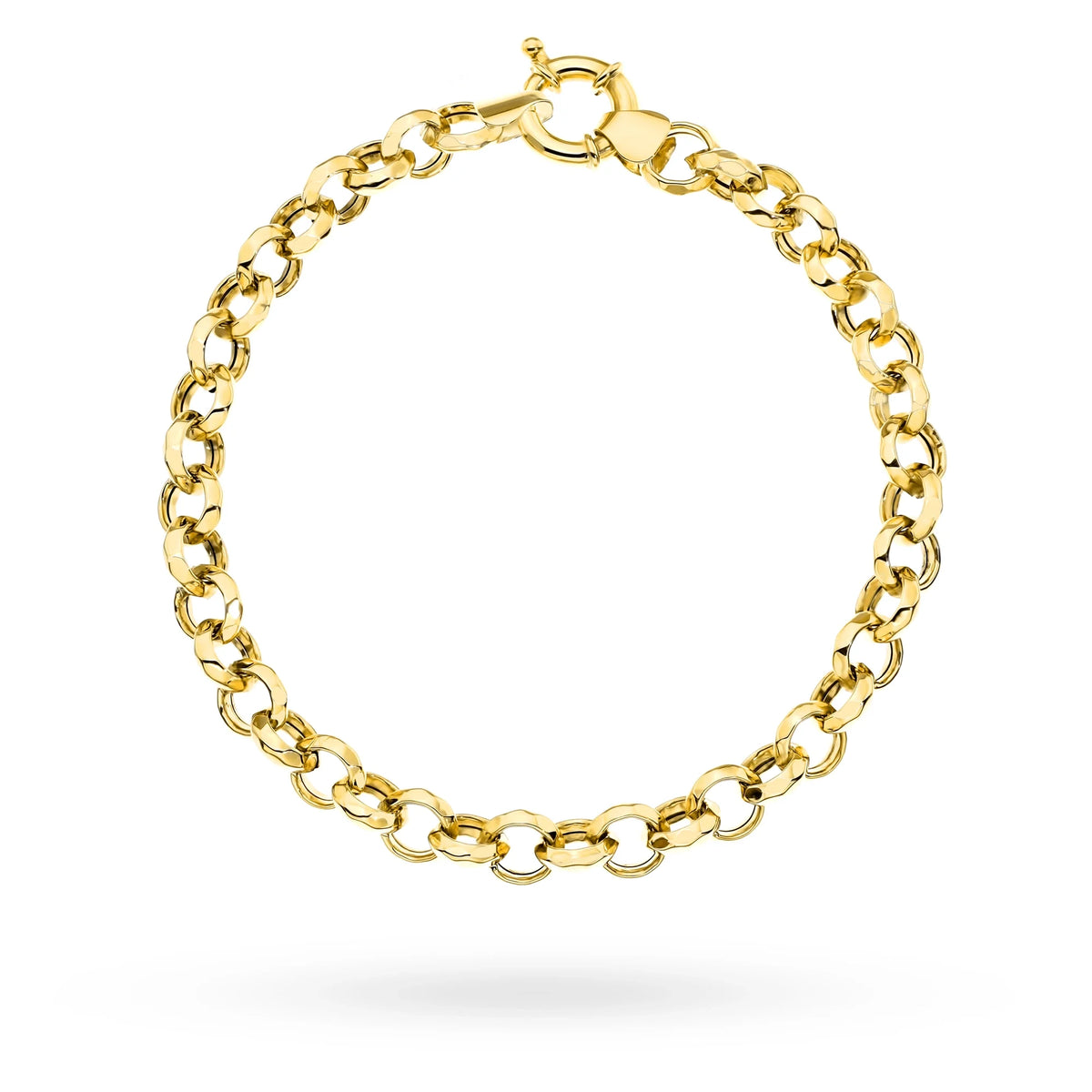 Massives 14 Karat Gold (585) Armband | Rundankermuster | Klassisch Robust Elegant Feiner Schmuck Zeitloses Geschenk