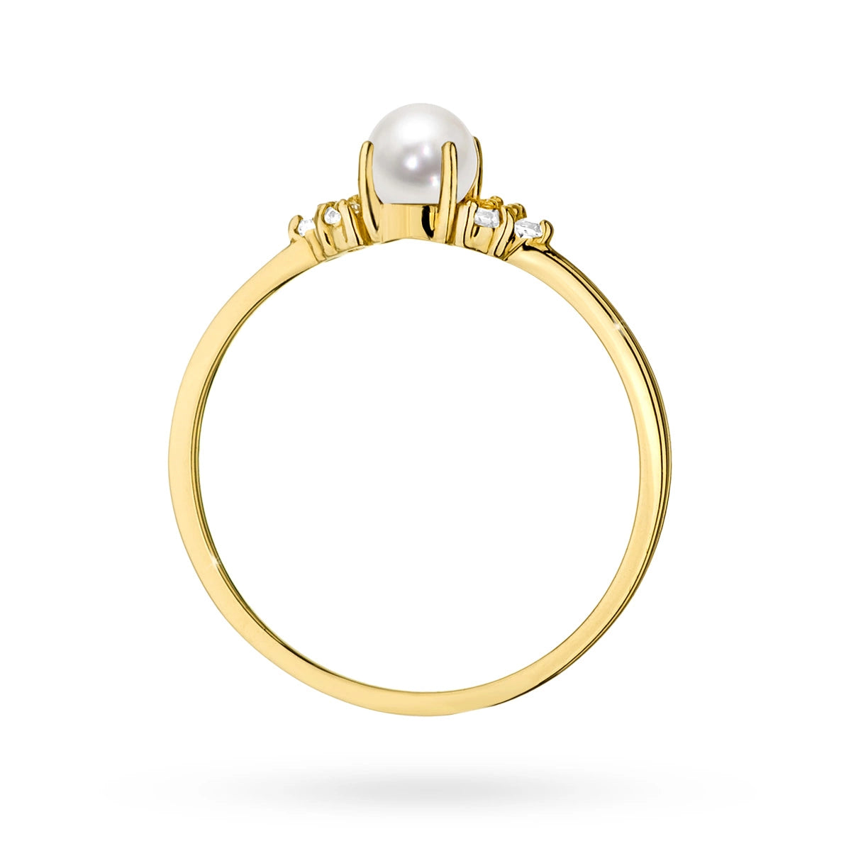 Feiner Ring aus 8K (333) Gold mit Perle und Zirkonia im Vintage-Stil. Bestellen Sie ein Geschenk für Mutter, Freundin oder Verlobte.