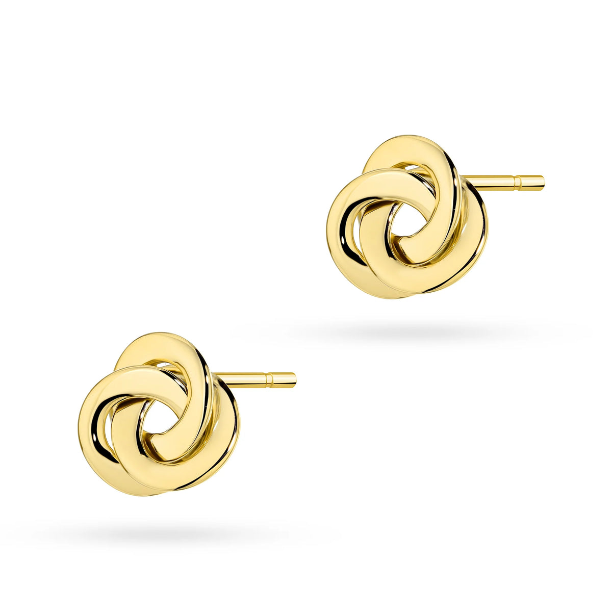 Diese gedrehten, geflochtenen, geometrischen Ohrringe aus 14-karätigem Gold sind ein exklusives Schmuckstück. Die Ohrringe haben einen Stecker-Verschluss. Sie werden in einer eleganten Schachtel verpackt, ideal als Geschenk.