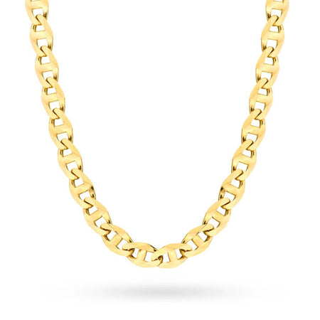 Diese 14-karätige Goldkette von 4 mm Breite ist ein exklusives Schmuckstück. Perfekt als Geschenk.