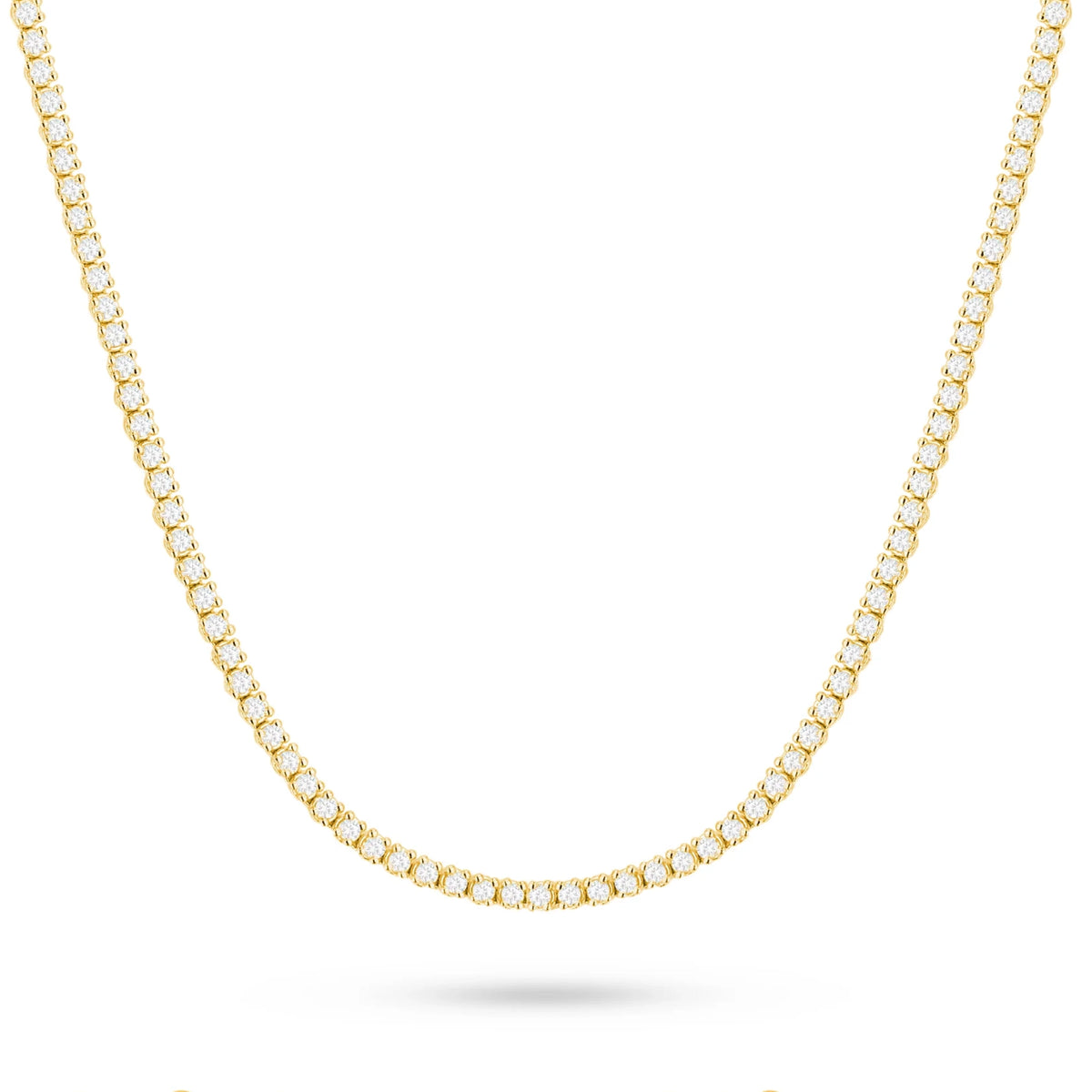 Diese Halskette aus 14-karätigem Gold mit 115 Diamanten von je 0,06 ct verkörpert zeitlose Schönheit. Perfekt als Geschenk.