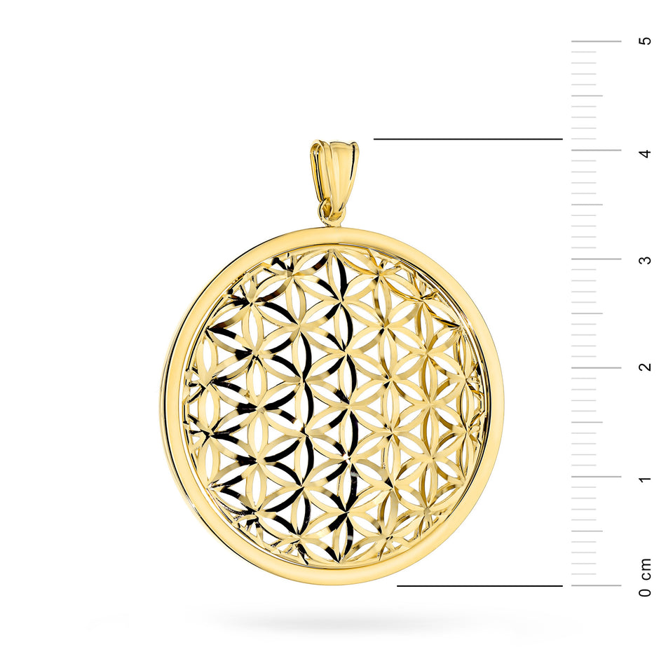14k Gold Openwork Pendant | Vintage Intricate Design | Elegant Timeless Fine Jewelry Classic Gift