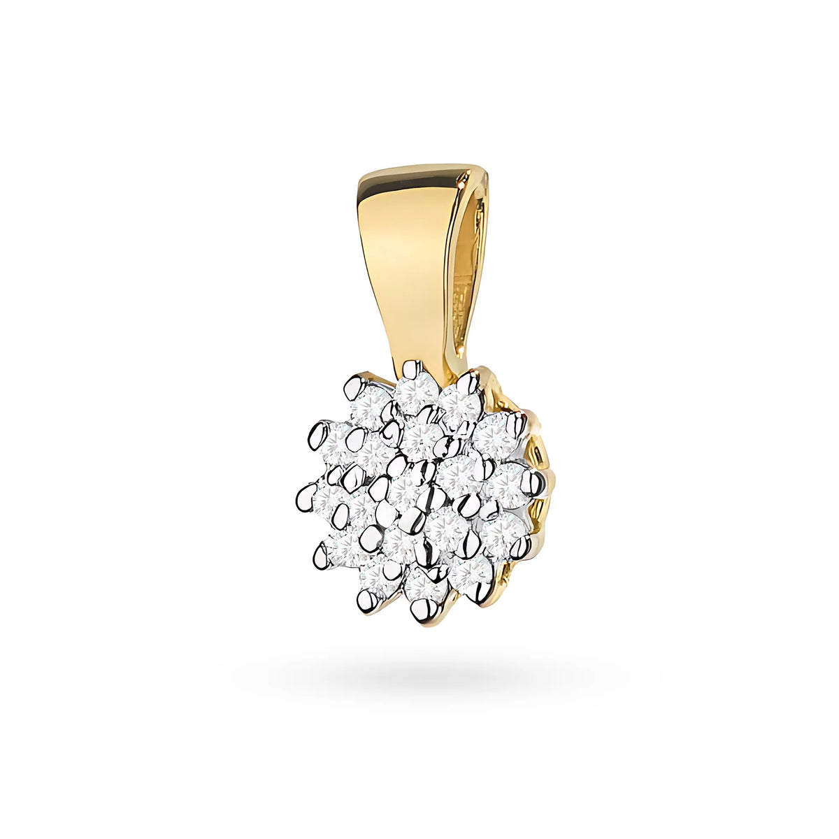 Gold pendant with and diamonds is made of the highest quality 14K (585) gold. Our offer includes various types of chains, pendants or necklaces with stones.