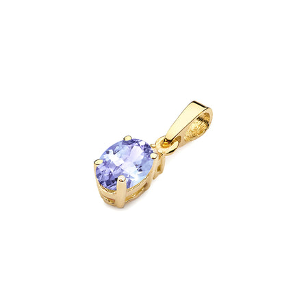 Gold pendant with tanzanite and diamond