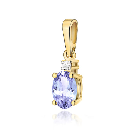 Gold pendant with tanzanite and diamond