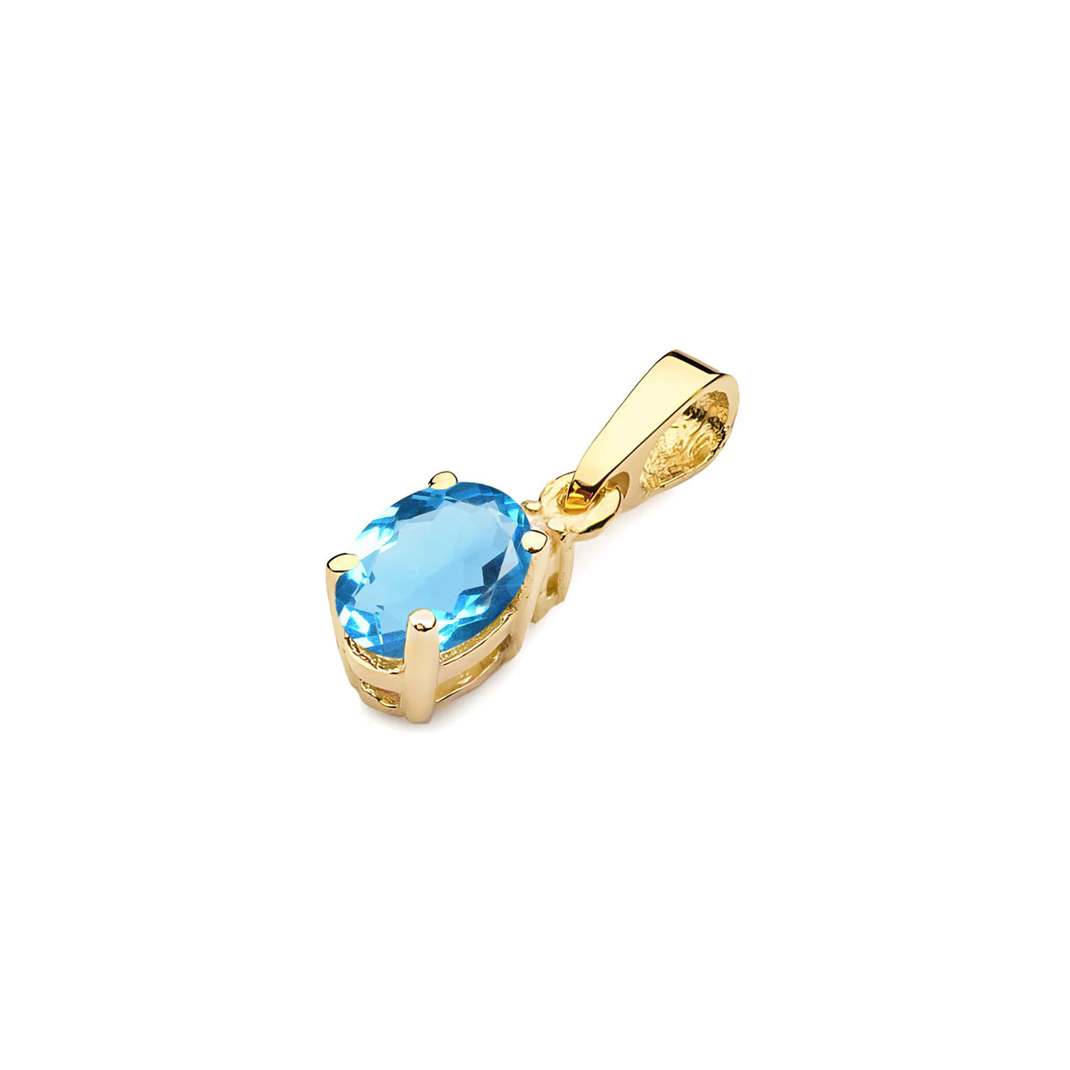 Goldanhänger mit ovalem Topas und zusätzlichen Diamanten.