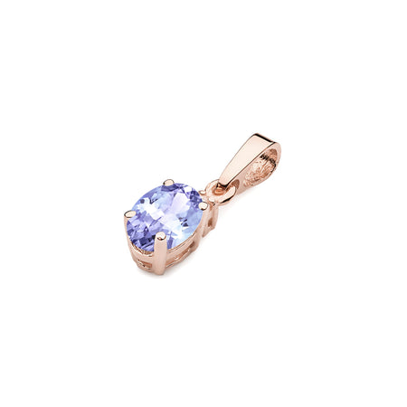 Rose gold pendant with tanzanite and diamond