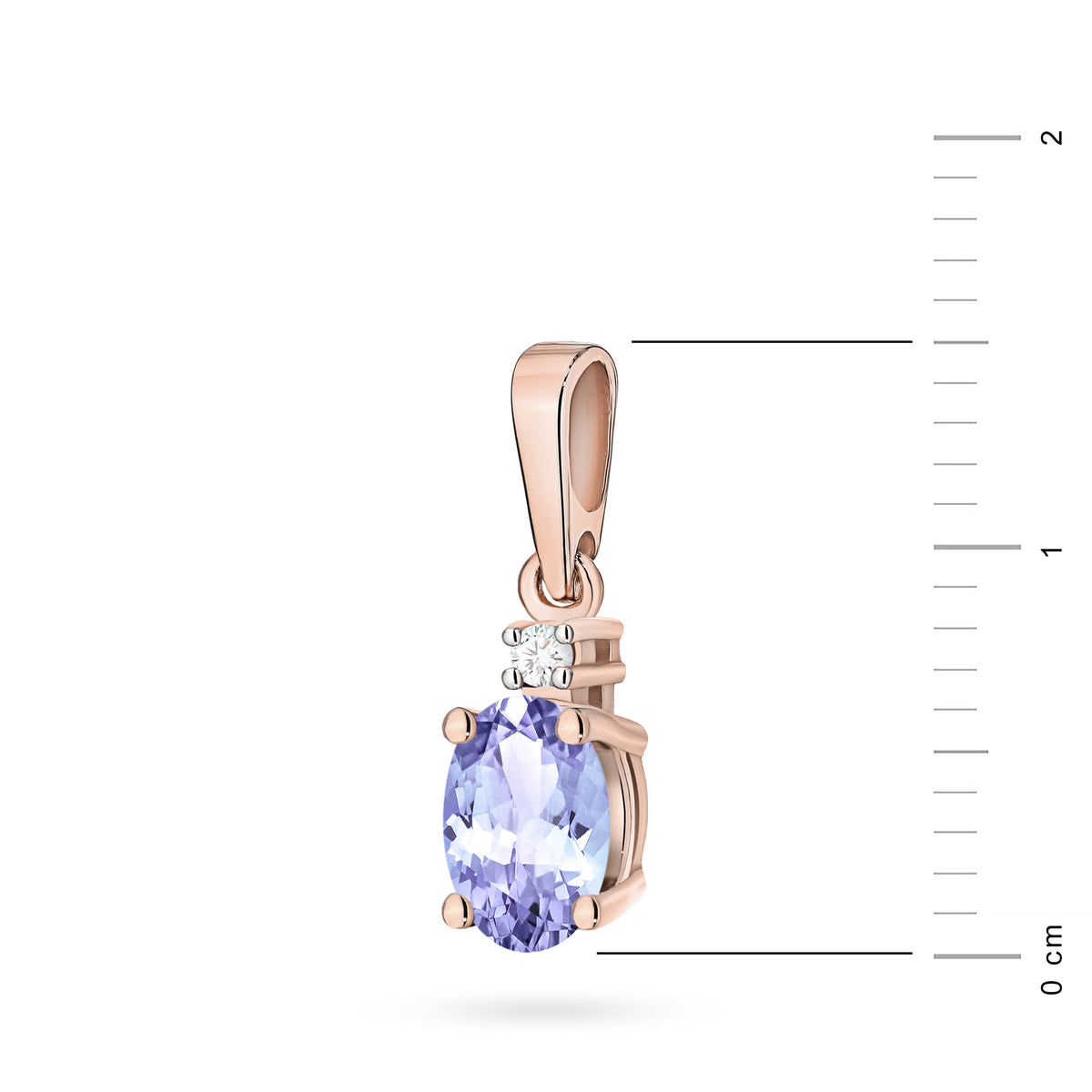 Rose gold pendant with tanzanite and diamond