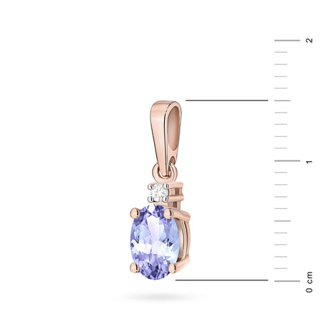 Rose gold pendant with tanzanite and diamond