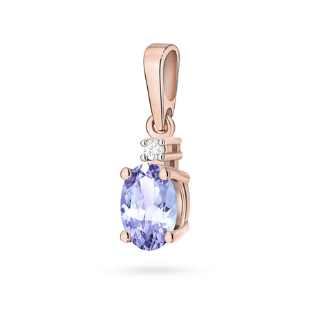 Rose gold pendant with tanzanite and diamond