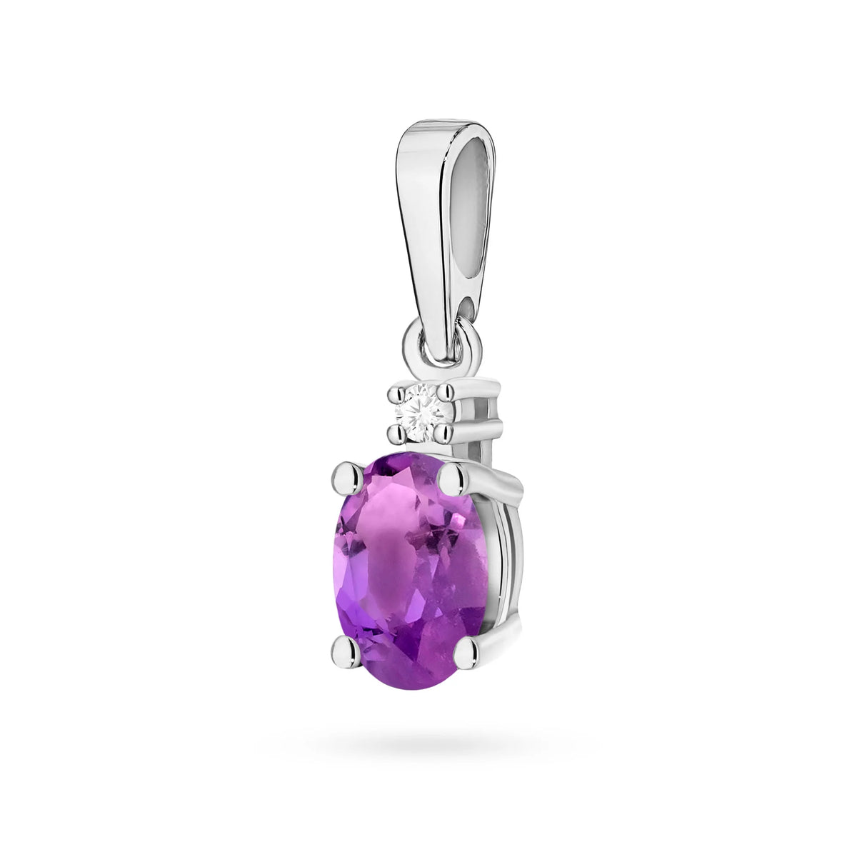 Anhänger aus Weißgold mit Amethyst und Diamant