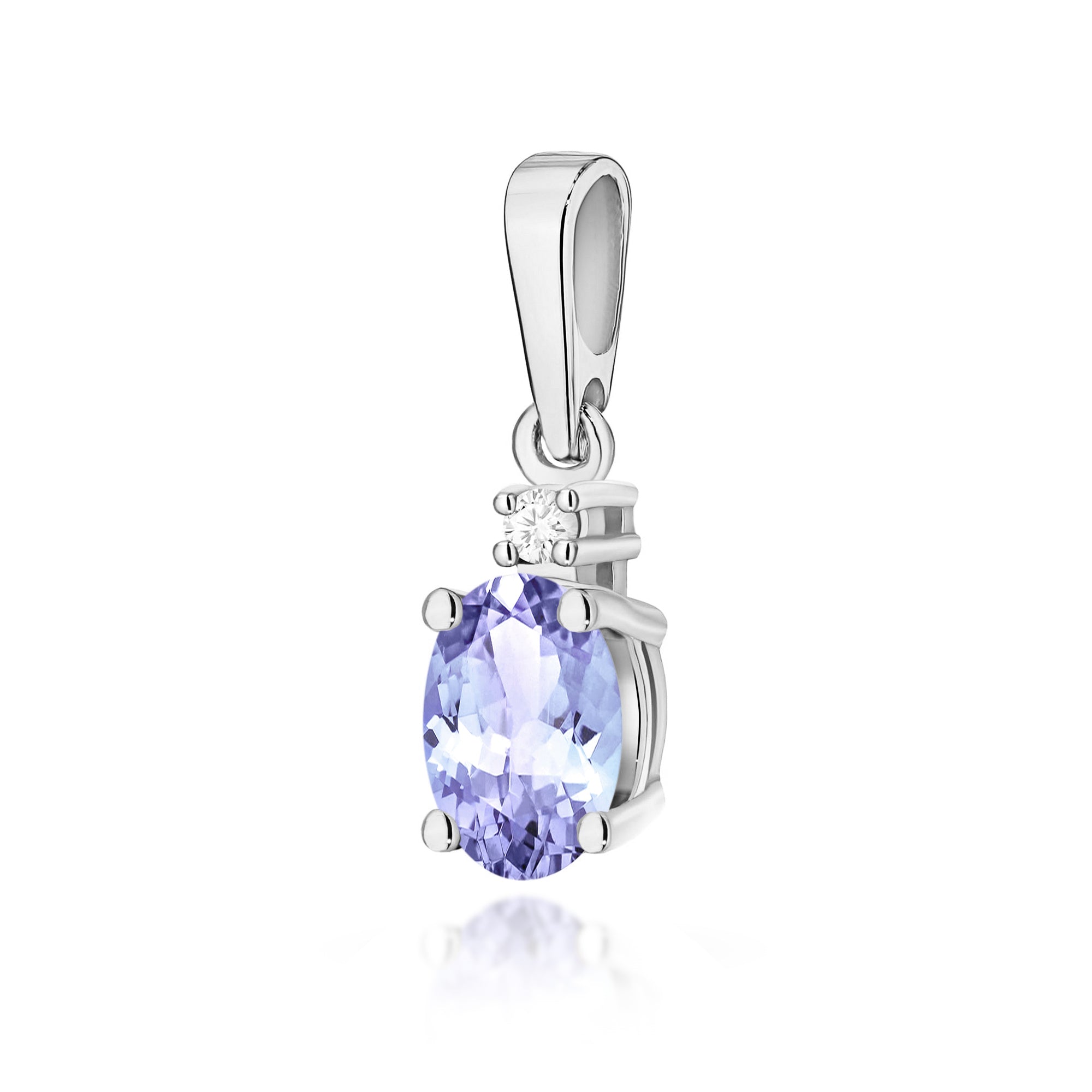 White gold pendant with tanzanite and diamond