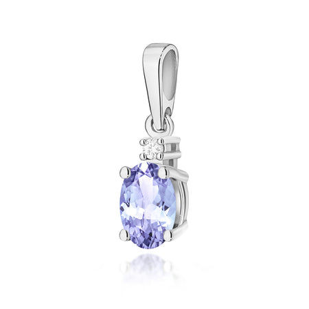 White gold pendant with tanzanite and diamond