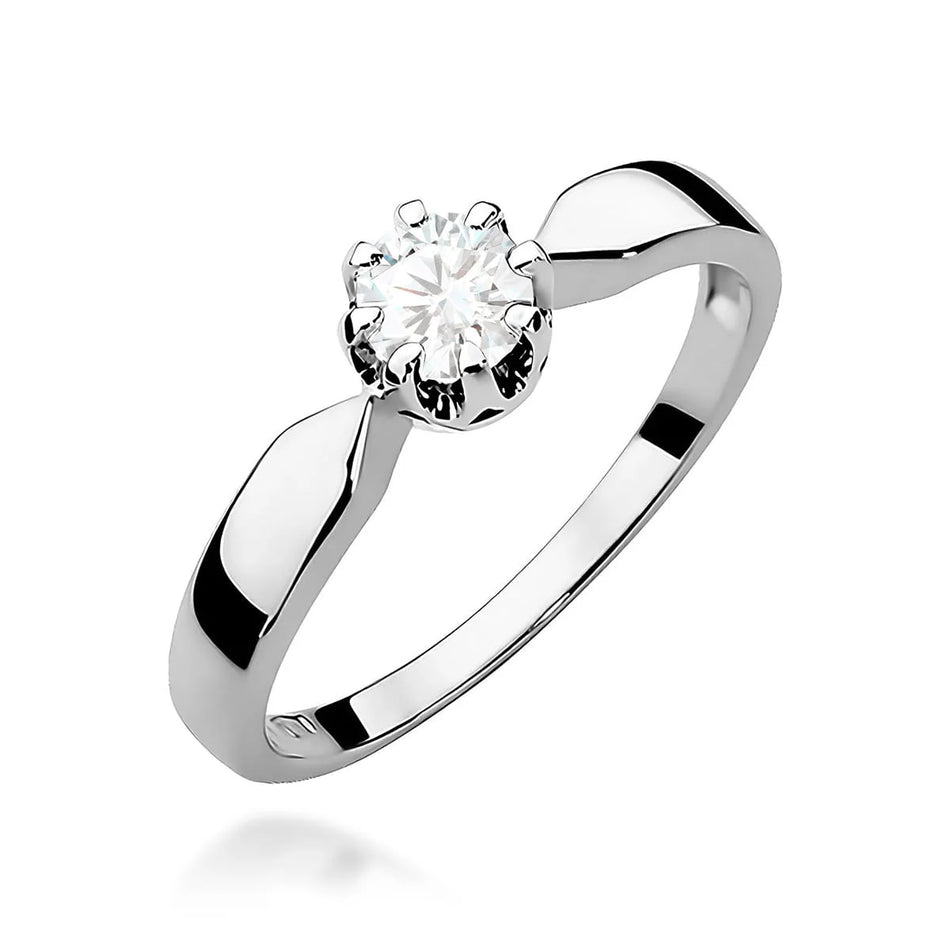 White Gold Ring with 0.40ct Lab-diamond
