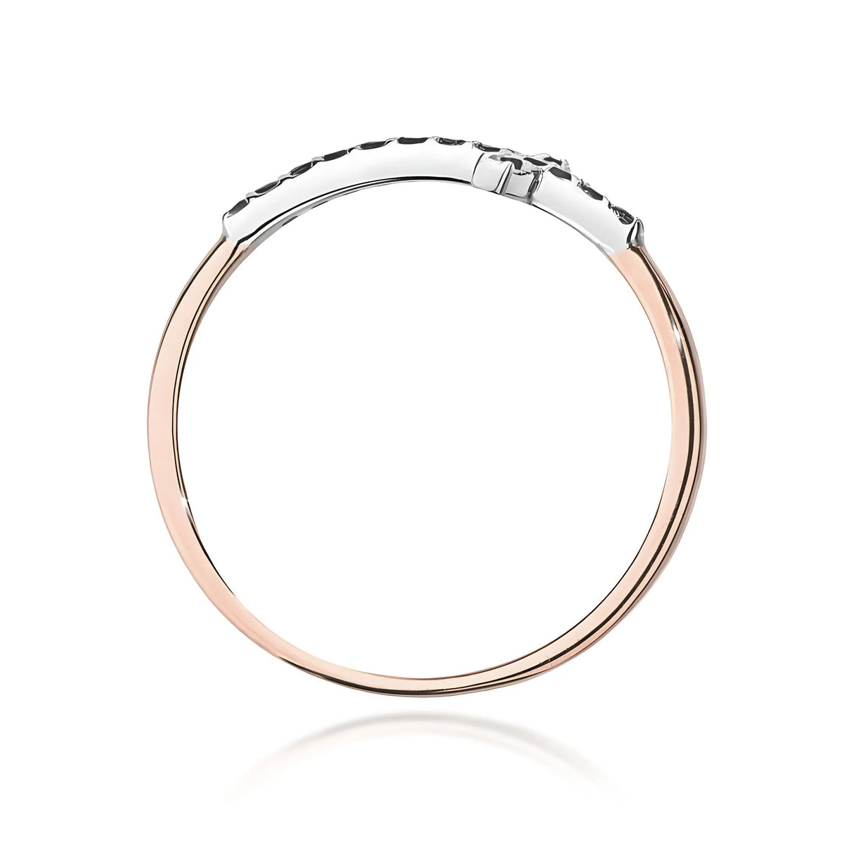 Ring aus Rosegold mit Kreuz aus 0,09 ct schwarzen Diamanten