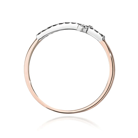 Ring aus Rosegold mit Kreuz aus 0,09 ct schwarzen Diamanten