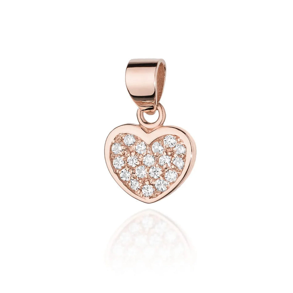 Anhänger aus 14-karätigem Roségold mit 0,155 ct Diamanten. Ausgezeichnetes Geschenk. Die Echtheit des Diamanten wird durch ein Zertifikat bestätigt.