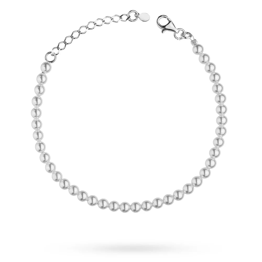 Silber (925) Brautarmband mit Perlen im Vintage-Stil. Bestellen Sie ein Geschenk für Mutter, Freundin oder Verlobte.