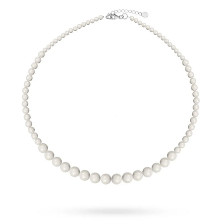 Silver (925) bridal necklace with Swarovski pearls in vintage style. Order a gift for mother, girlfriend or fiancee.