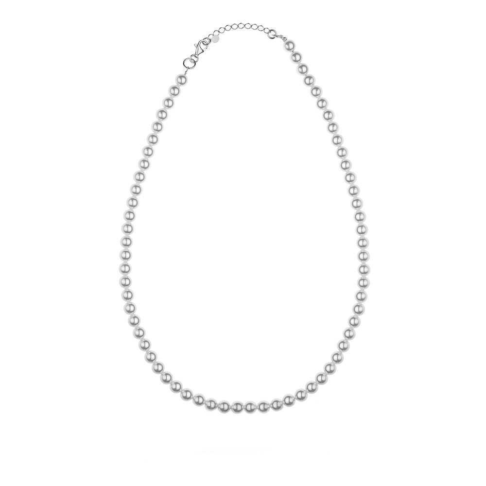 Silber (925) Brauthalskette mit Swarovski-Perlen im Vintage-Stil. Bestellen Sie ein Geschenk für Mutter, Freundin oder Verlobte.