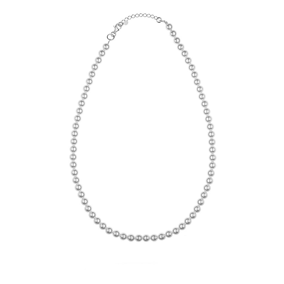 Silver (925) bridal necklace with Swarovski pearls in vintage style. Order a gift for mother, girlfriend or fiancee.