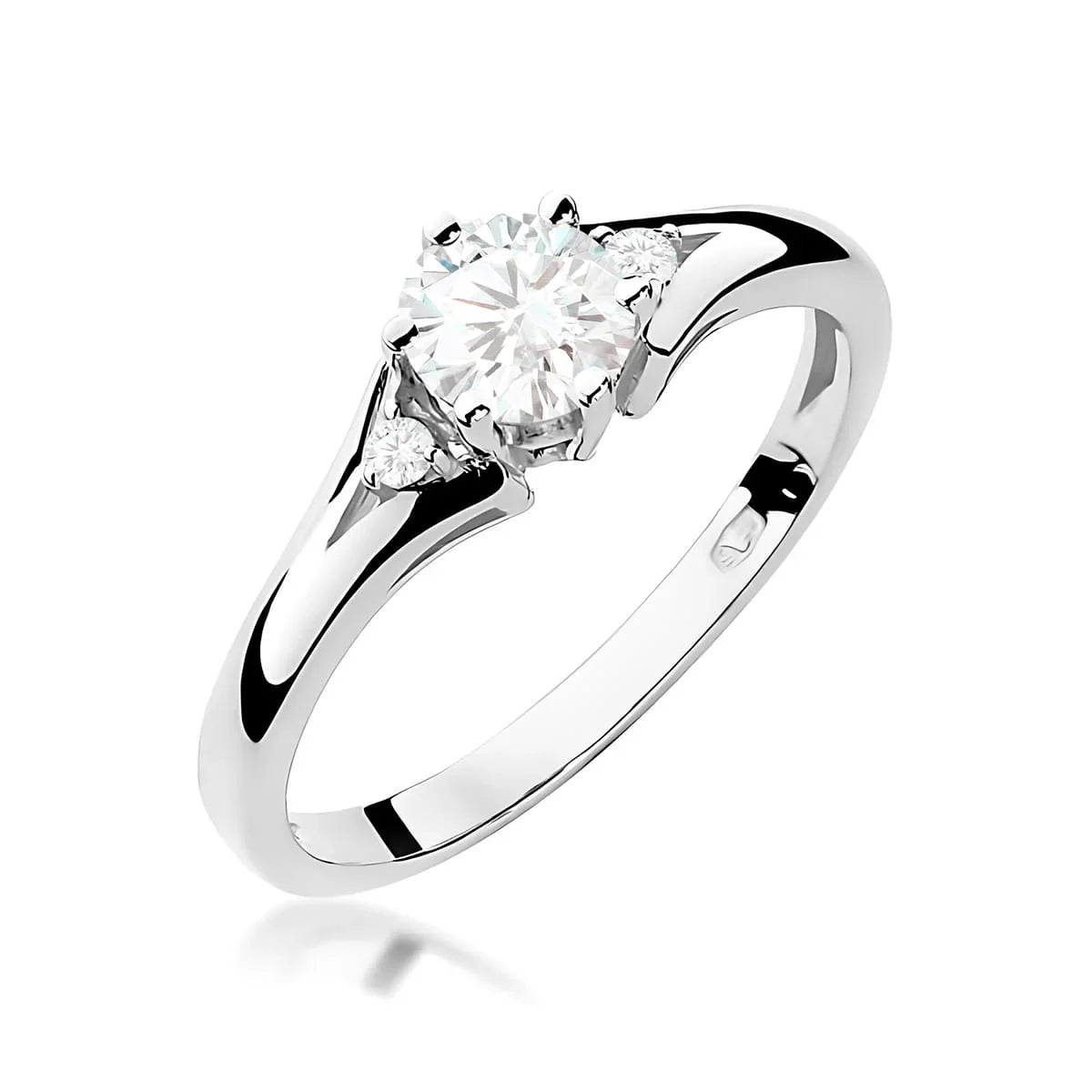 Lab-grown Diamond Engagement Ring in 585 White Gold
