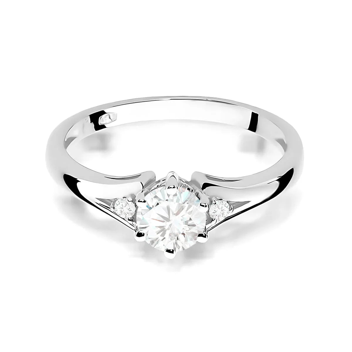 Lab-grown Diamond Engagement Ring in 585 White Gold