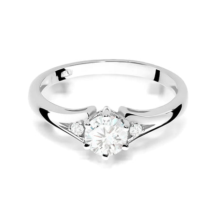 Lab-grown Diamond Engagement Ring in 585 White Gold
