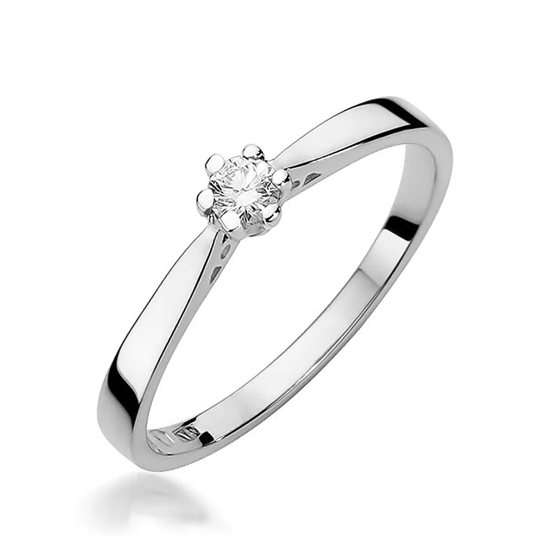 Diamantring zur Verlobung aus 585er Weißgold
