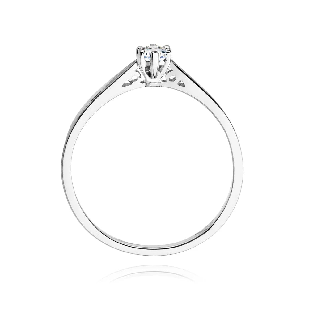 Diamantring zur Verlobung aus 585er Weißgold